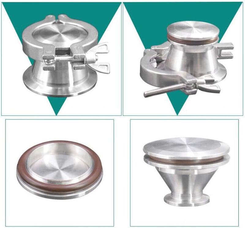 WYLWLS 2PS KF50 ملحقات الفراغ، لوحة عمياء فلانج الفراغ، KF 50 مشبك ثلاثي عميق أو غطاء عميق، أغطية نهاية مشابك ثلاثية عمياء لمنتجات الألبان، الطعام، النبيذ، المشروبات، مستحضرات التجميل، الهندسة (KF-50) - Image 5